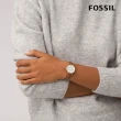 【FOSSIL 官方旗艦館】Carlie系列 復古迷戀環鑽女錶 真皮錶帶指針手錶 28MM(多色可選)