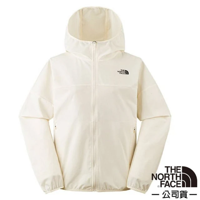 The North Face 女 NEW ZEPHYR WIND 防風防潑水防曬連帽輕薄外套(7WCP-4HP 米白色)