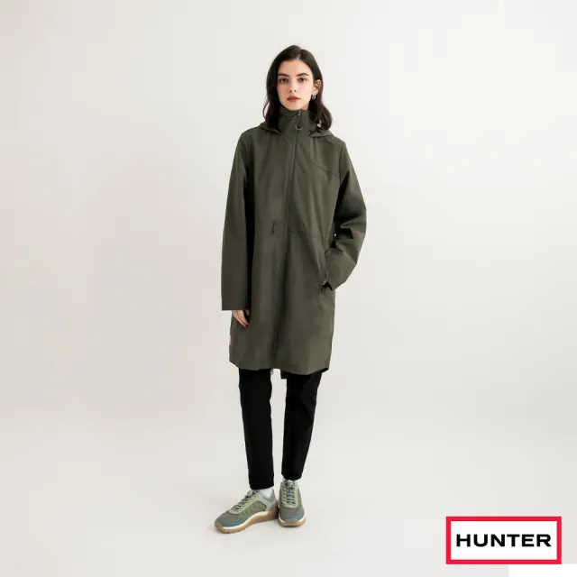 【HUNTER】女裝-Original輕量防水長版大衣(橄欖綠)