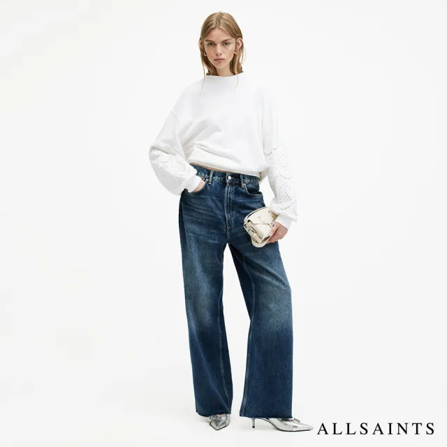 【ALLSAINTS】AGATA 純棉寬鬆刺繡長袖衛衣(舒適版型)