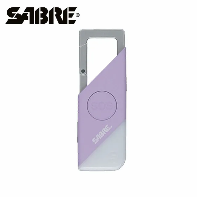 【SABRE 沙豹】2合1高分貝SOS隨身警報器+LED手電筒(黑色/紫色)
