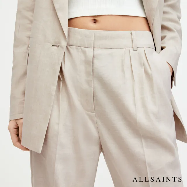 【ALLSAINTS】WHITNEY 亞麻中腰打摺西裝長褲 W017QA(常規版型)