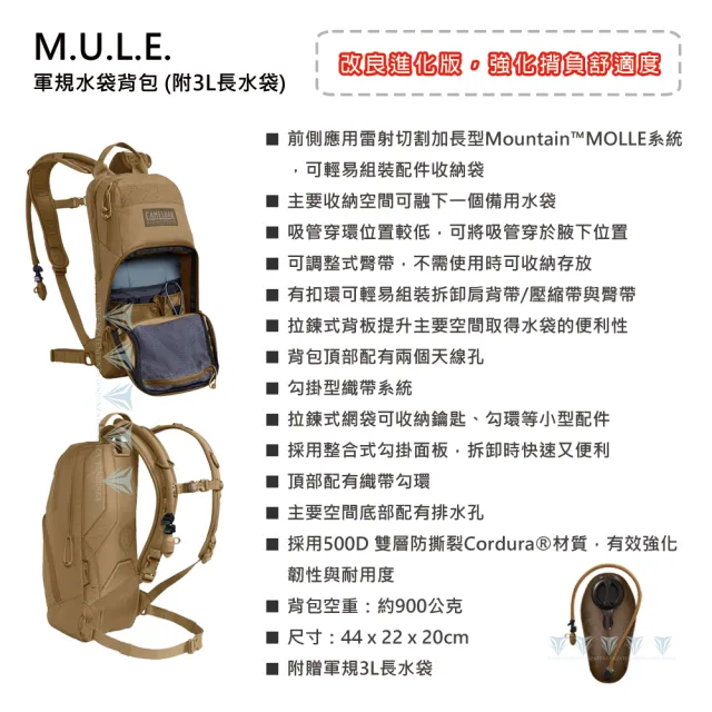 CAMELBAK】M.U.L.E. 軍規水袋背包-附3L長水袋-多地形迷彩(水袋背包/跑步/爬山/單車/健走/軍用) - momo購物網-  好評推薦-2024年10月