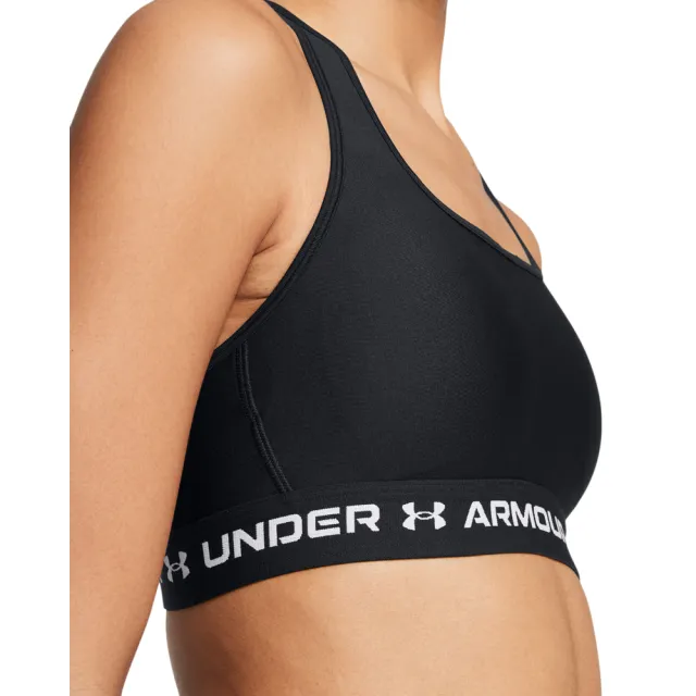 【UNDER ARMOUR】UA 女 Crossback 中衝擊運動內衣_1361034-006(黑色)