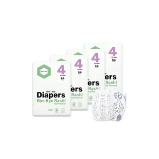 【Parasol】Clear + DryTM 新科技水凝尿布-工藝升級版 4號/L 囤貨箱購組(4包共216片)