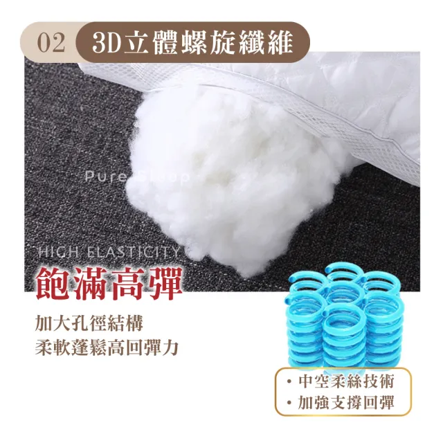 【Pure Sleep】羽絲絨立體飯店枕芯(透氣舒適 飯店枕頭 飽滿高彈 羽絲絨枕 透氣枕 枕頭)