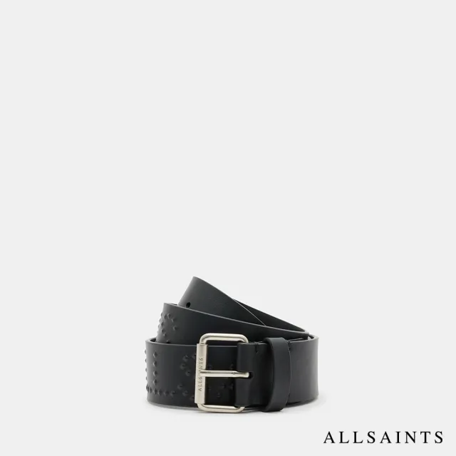 【ALLSAINTS】ASROCKS 鉚釘牛皮皮帶 W049XA(女款純牛皮)