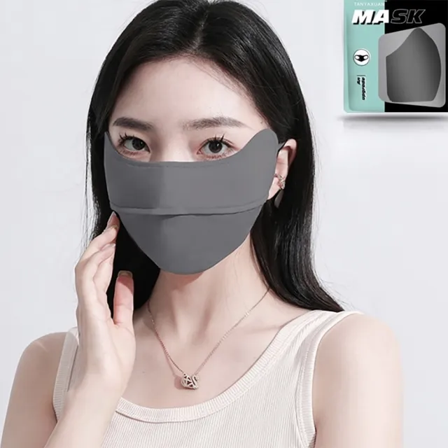 【SeasonsBikini】冰絲防曬面罩SPF50+ 超透氣 戴比不戴還涼 減緩眼周曬斑-180(超透氣防曬口罩)