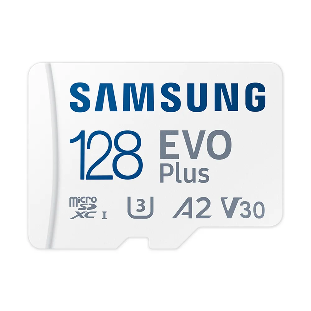 【SAMSUNG 三星】EVO Plus microSDXC U3 A2 V30 128GB記憶卡 公司貨2024新版(4K/手機/平板/GoPro/運動攝影)