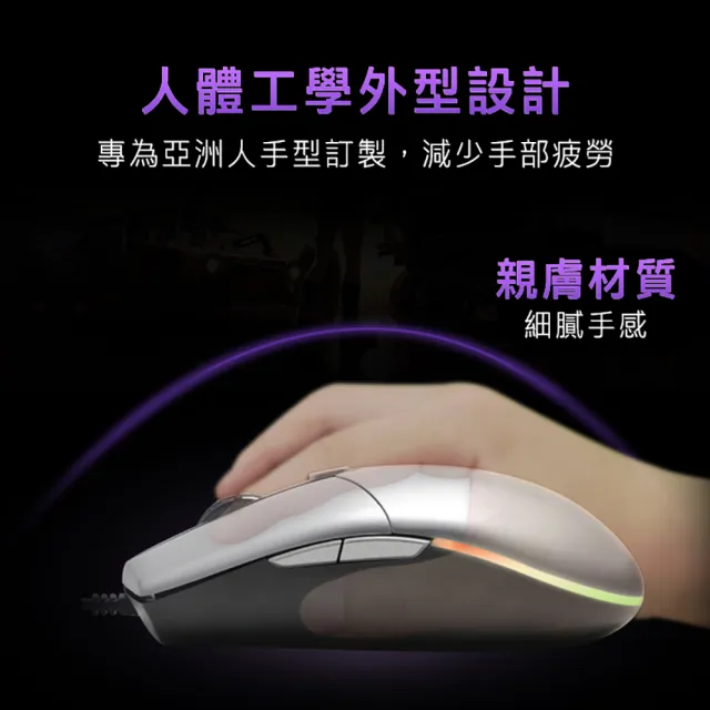 【HP 惠普】RGB有線電競滑鼠 M260 黑(6段DPI調整/炫彩燈效/RGB燈/電腦滑鼠/電競鼠)