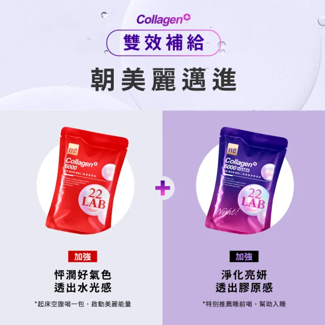 【m2 美度】超能膠原飲/晚安飲 日夜二盒組 買一送一 膠原蛋白 夜亮飲 GABA 孫藝珍代言(8入/盒x2)