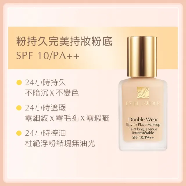 【Estee Lauder 雅詩蘭黛】粉持久完美持妝粉底SPF10/PA++30ml(粉底液/防曬/IU同款)