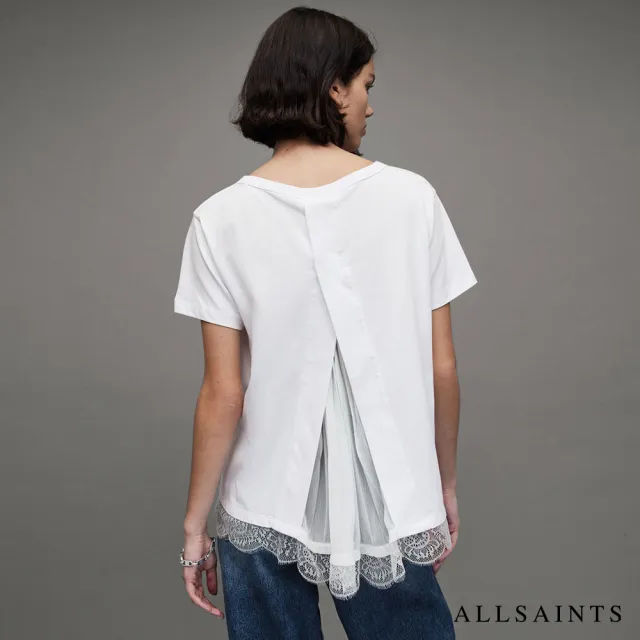 【ALLSAINTS】LEE 蕾絲拼接短袖T恤-白 WM033Z(舒適版型)