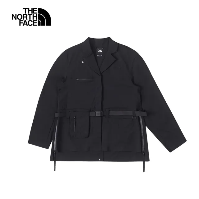【The North Face】北面UE女款黑色防潑水可調節可拆卸腰帶襯衫外套｜8A7DJK3