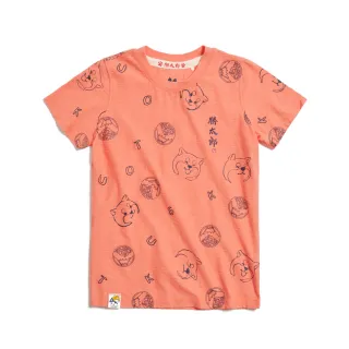 【EDWIN】江戶勝 女裝 勝太郎系列 滿版勝太郎短袖T恤(亮桔色)