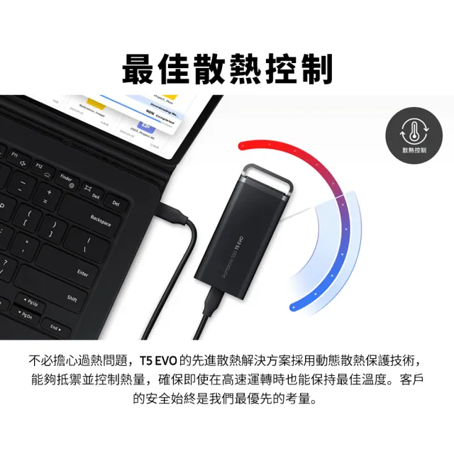 【SAMSUNG 三星】T5 EVO 2TB Type-C USB 3.2 Gen 1 外接式ssd固態硬碟(MU-PH2T0S/WW)