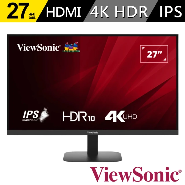 ViewSonic 優派ViewSonic 優派 VA2708-4K-MHD 27型 4K HDR廣視角螢幕(HDR10/內建喇叭/4ms)