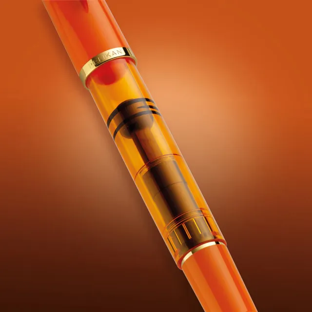 【Pelikan】百利金 M200 粉桔 鋼筆(送原廠4001大瓶裝墨水&手提袋)