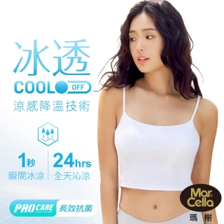 【MarCella 瑪榭】冰透涼感細肩短版罩杯背心(抗菌/涼感/女內著/背心/內搭/小可愛)