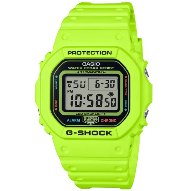 【CASIO 卡西歐】G-SHOCK 運動風 經典電子腕錶 母親節 禮物 推薦(DW-5600EP-9)