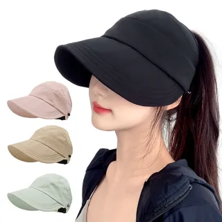 【Amirr 艾米爾】★韓系大帽沿遮陽漁夫帽(可折疊/空頂/防曬)