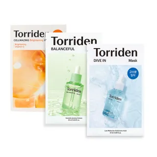 【Torriden】面膜 10片入 袋裝/盒裝隨機出貨(積雪草面膜 玻尿酸面膜 保濕面膜 維他命提亮面膜)