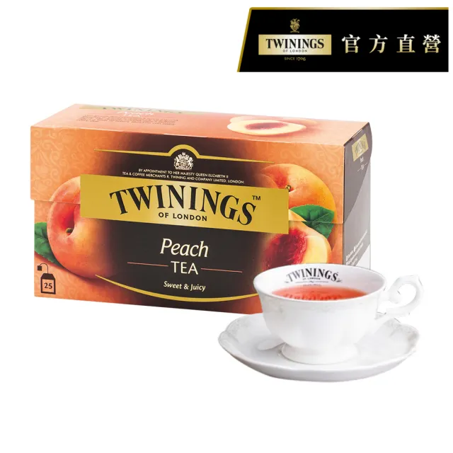 【Twinings 唐寧茶】調味茶包 25包x1盒(四紅果茶/沁心薄荷/香甜蜜桃/香橙肉桂/異國香蘋)