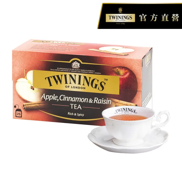 【Twinings 唐寧茶】調味茶包 25包x3盒(四紅果茶/沁心薄荷/香甜蜜桃/香橙肉桂/異國香蘋)