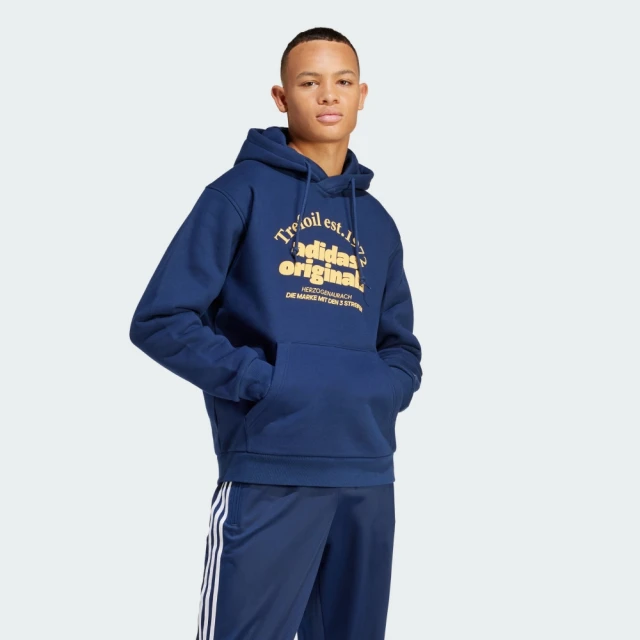 adidas 愛迪達 TREFOIL HOODY 男款 深藍