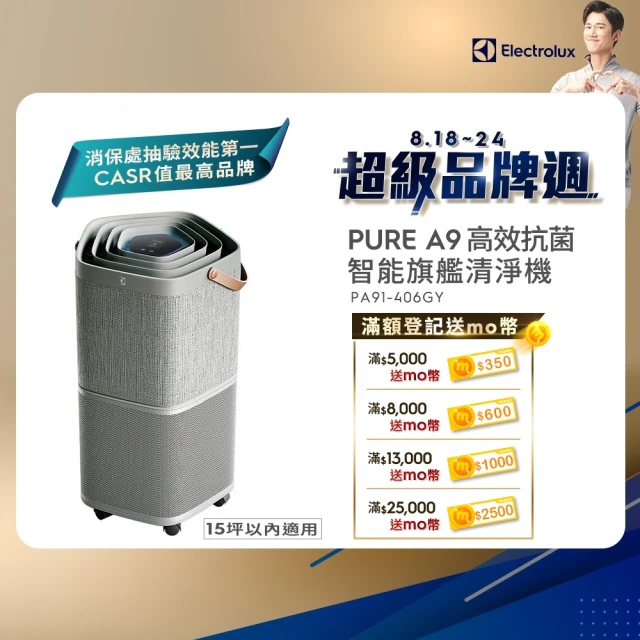 Electrolux 伊萊克斯 高效抗菌智能旗艦清淨機Pure A9(PA91-406GY)