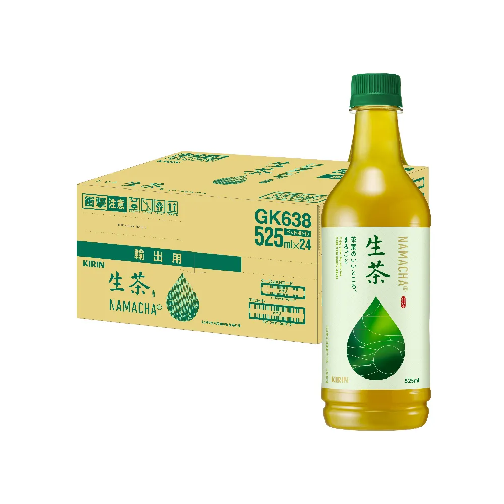 【KIRIN 麒麟】KIRIN 生茶525mlx24入/箱(日本原裝進口)