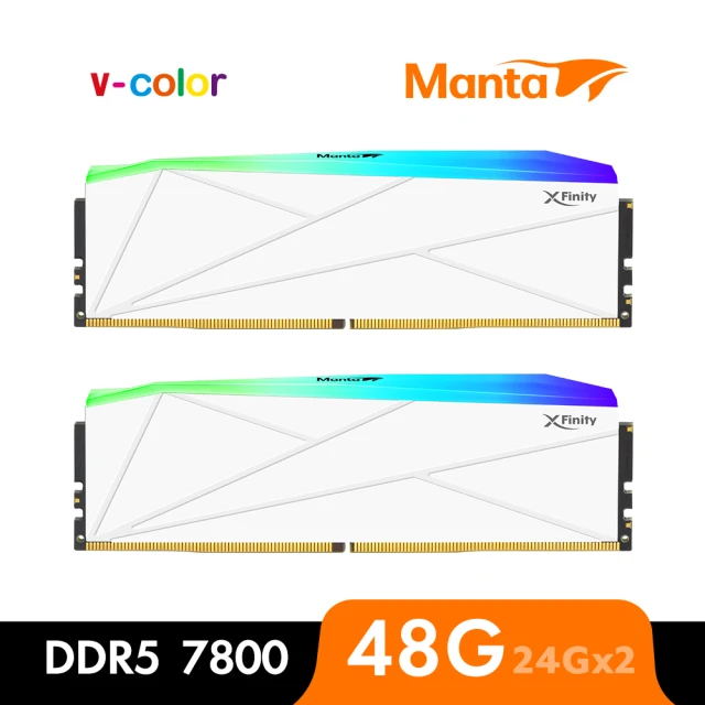 v-color MANTA XFinity RGB DDR5 7800 48GB kit 24GBx2(桌上型超頻記憶體)