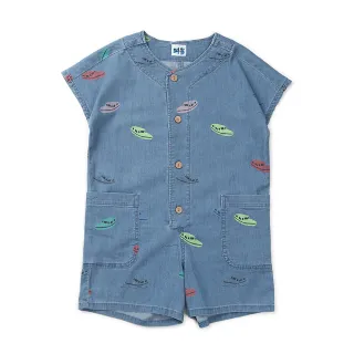 【DENIM IN THE BOX】童裝-小船印花連身褲(藍色)
