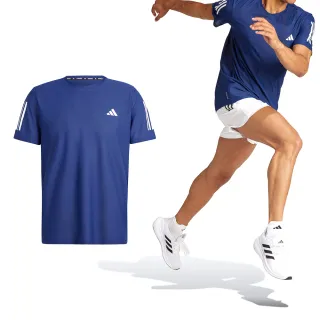 【adidas 愛迪達】Otr B Tee 男款 藍色 亞規 吸濕排汗 防臭技術 反光 運動 休閒 短袖 IN1502