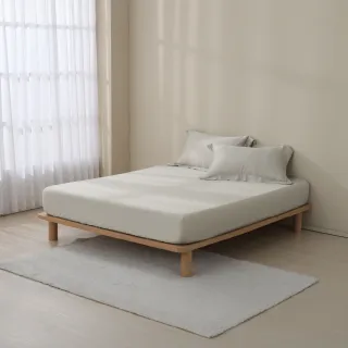 【AnD HOUSE 安庭家居】60支天絲頂級300織-奶茶色系-三件式雙人床包枕套組(多色任選/透氣/柔滑/抗敏抑菌)