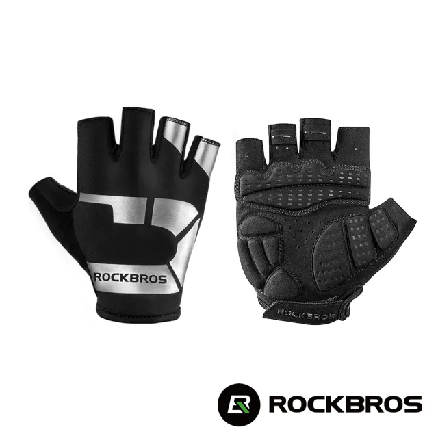 【ROCKBROS】洛克兄弟 時尚透氣半指手套(男女適用/夏季手套/吸震手套/防滑手套/單車手套/手套/單車/S220)