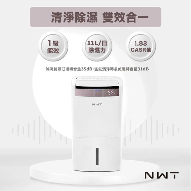 NEW WIDETECH 威技 智慧聯網11L空氣清淨除濕機二合一(WDH-11FS)