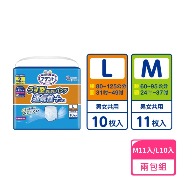 日本大王 透氣舒適復健褲-成人尿布墊 M11入/L10入；兩包組(成人尿布墊 復健褲 成人尿布)