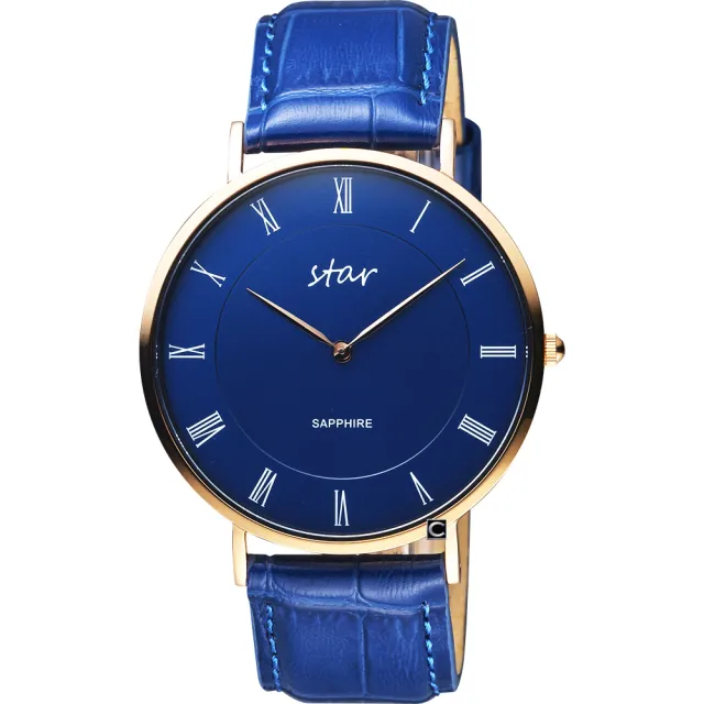 【STAR】羅馬簡約石英腕錶-41mm(7T1902-441RG-BB)