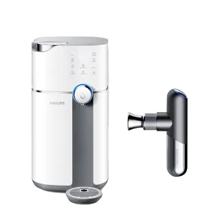 【Philips 飛利浦】智能雙效UV-C滅菌/RO過濾瞬熱淨水機+運動筋膜槍(ADD6910+PPM7501)