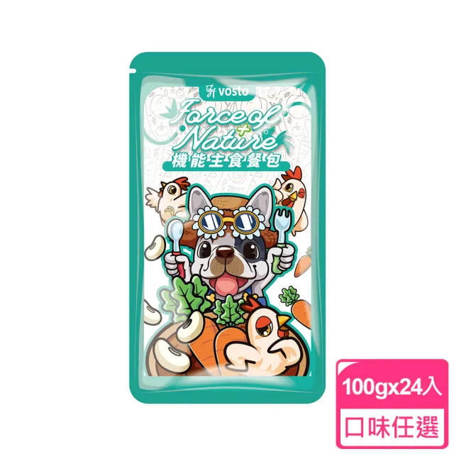【vosto】機能主食狗餐包 100gx24入(機能餐包/主食餐包/全齡犬)