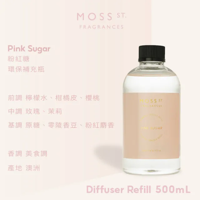 【Moss St. Fragrances】室內擴香 補充瓶 500mL 澳洲進口 淨化 療癒 果香/木質/美食/花香/清新(公司貨)