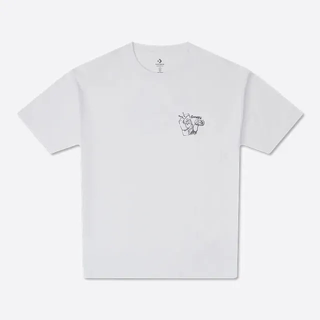 【CONVERSE】PETS TEE 運動服 短袖上衣 T恤 男上衣 白色(10027661-A01)