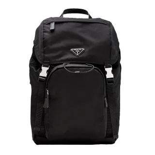 【PRADA 普拉達】2VZ135 黑 經典三角牌(Re-nylon後背包)