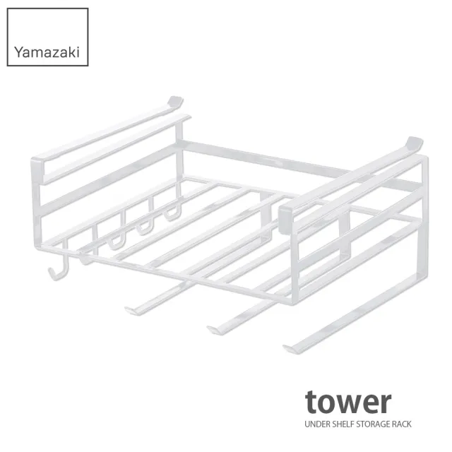 【YAMAZAKI】tower多功能層板架-白(收納架/層架/流理臺層架/餐具瀝水)