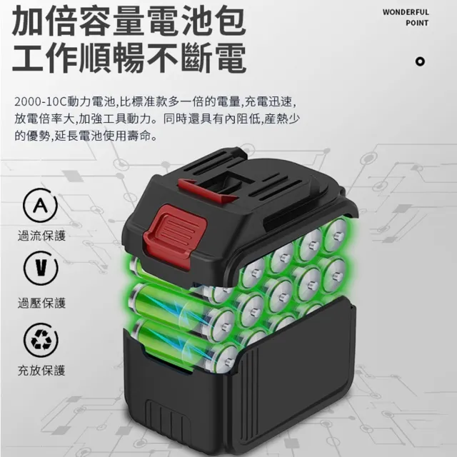 【Ogula 小倉】無刷衝擊鑽 電鎚電錘電鎬三合一 BSMI:R3E558（十節兩電）(電量顯示/一機三用/附豪華配件)