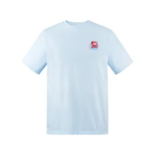 【The North Face 官方旗艦】北面男女款藍色純棉對話泡泡愛心印花短袖T恤｜8CSYO0R(上衣/LOGO)