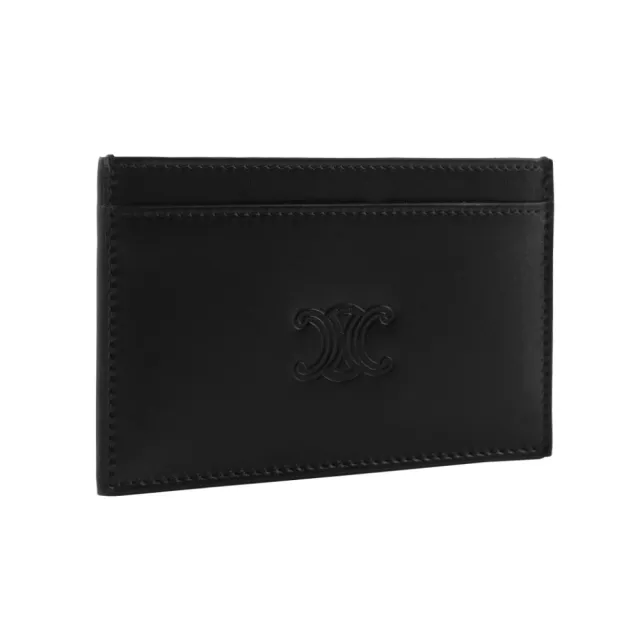【CELINE】Triomphe 凱旋門標誌牛皮名片夾/卡片夾(黑)