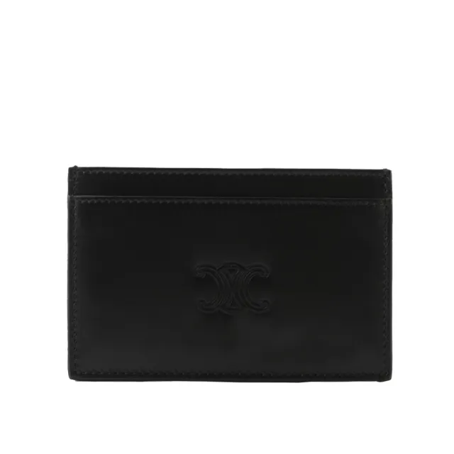 【CELINE】Triomphe 凱旋門標誌牛皮名片夾/卡片夾(黑)