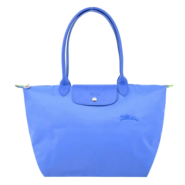 【LONGCHAMP】LE PLIAGE GREEN系列刺繡長把再生尼龍摺疊水餃包(大/多色選)